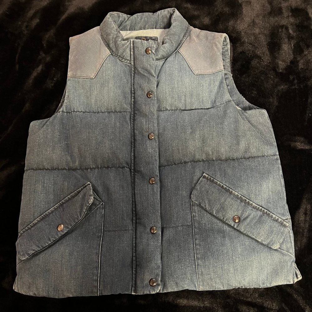 Gap Western-style denim puffer vest
